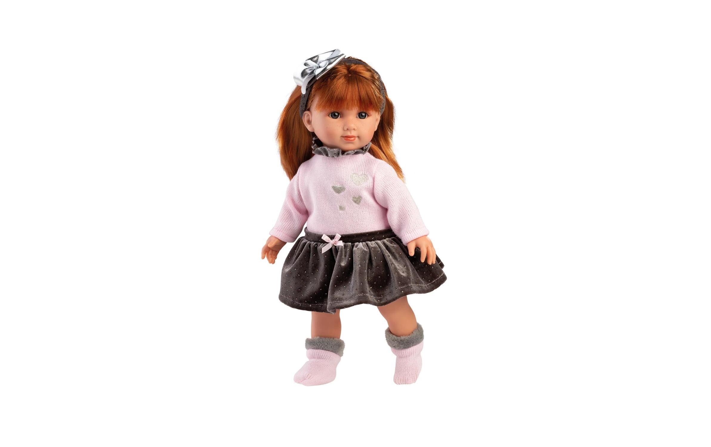Puppe Nicole rothaarig mit Rock 35 cmGrosse Anziehpuppe im trendigen Outfit