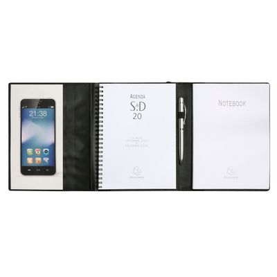 Agenda All in One + carnet - 1 semaine sur 2 pages - 16 mois - 15 x 21 cm - bleu - Exacompta