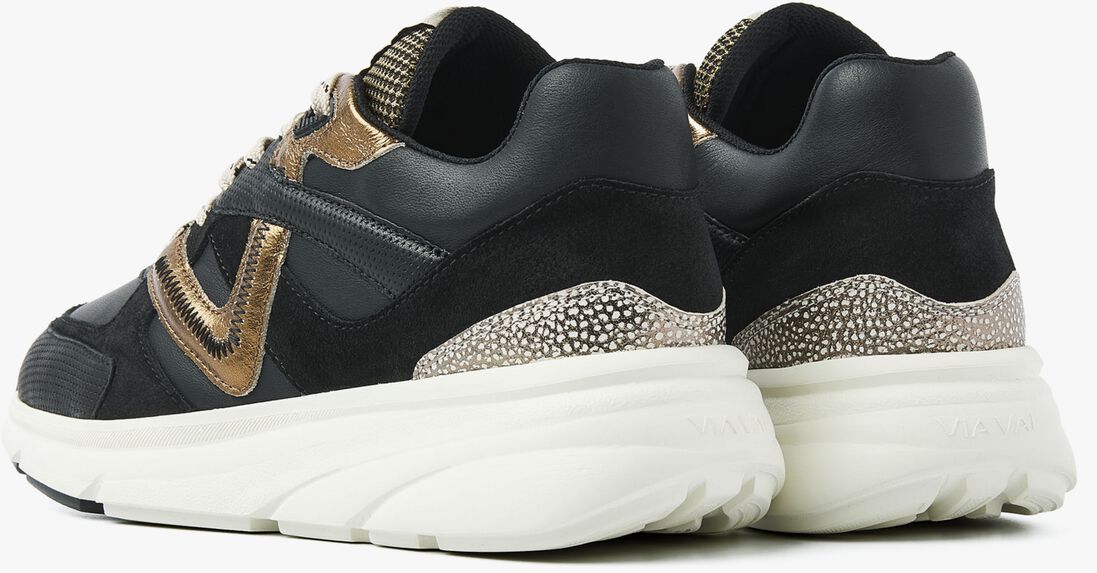 zwarte via vai lage sneakers vic kyro