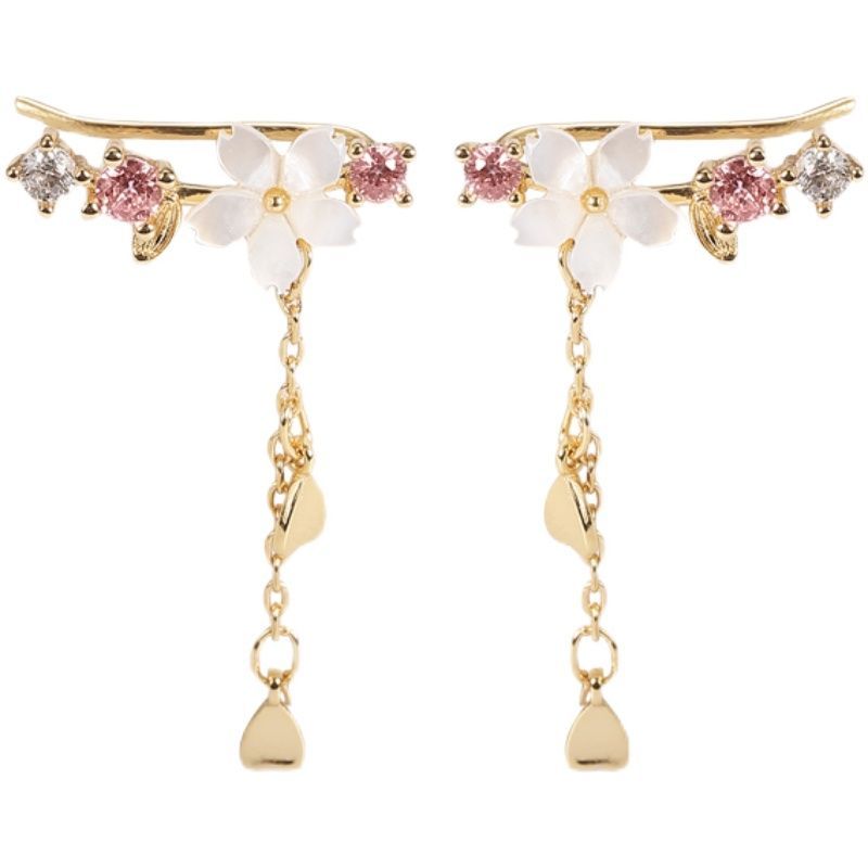 Jamfune - Sakura Sterling Zilveren Manchet Oorbel