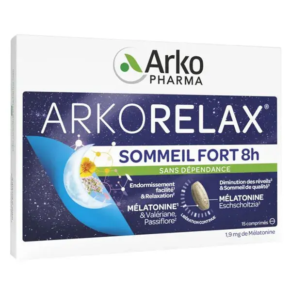 Arkopharma Arkorelax Sono Forte 8H Melatonina Valeriana 15 comprimidos