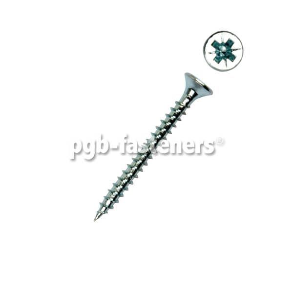 Spaanplaatschroef pozidriv 4.5x30mm verzinkt (200 stuks) - voldraad