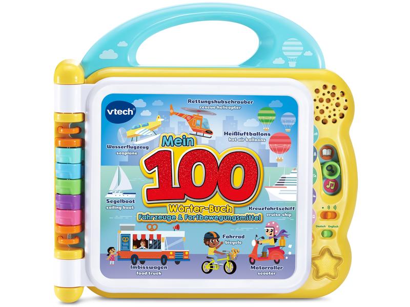 Vtech Beschäftigungsspielzeug Mein 100-Wörter-Buch: Fahrzeu Lernspass-Buch auf 12 bilingualen Seiten