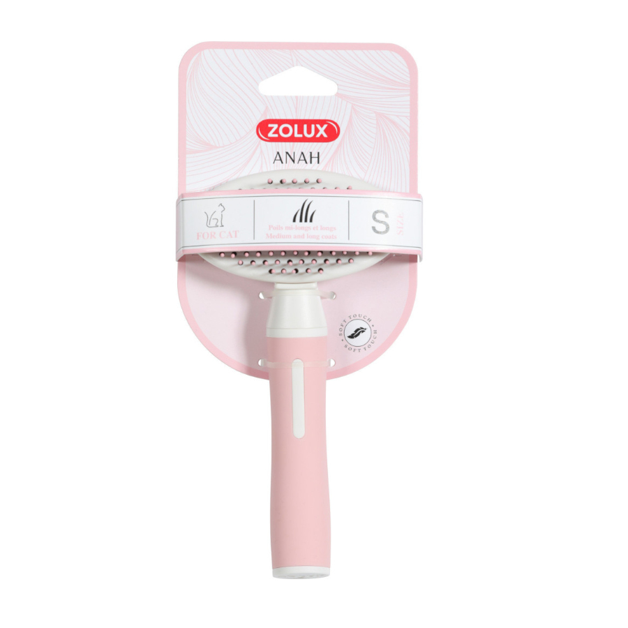 Escova retrátil macia Zolux Anah Slicker para gatos