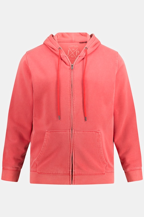 Hoodiejacke, acid washed, Kapuze, Zipper