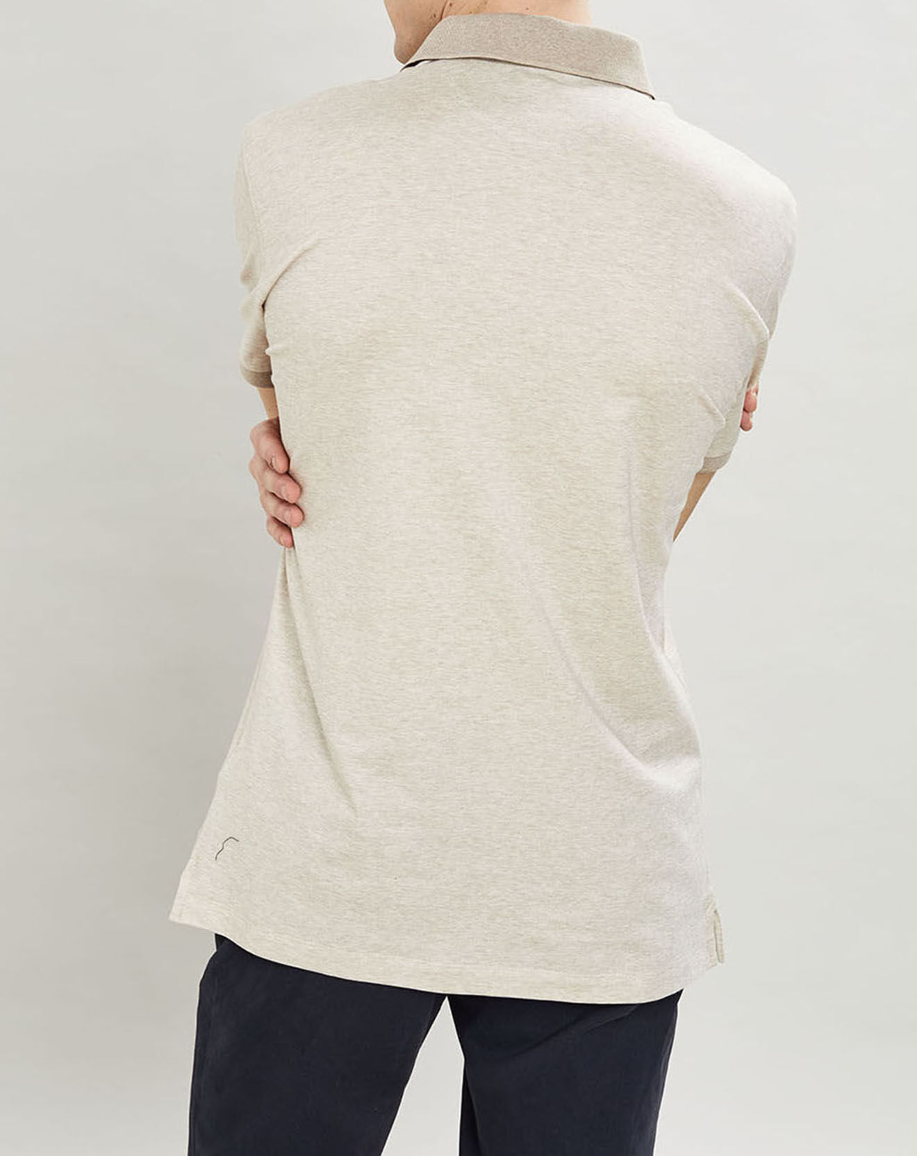 Hackett London Polo chiné mercerisé Classic Fit beige