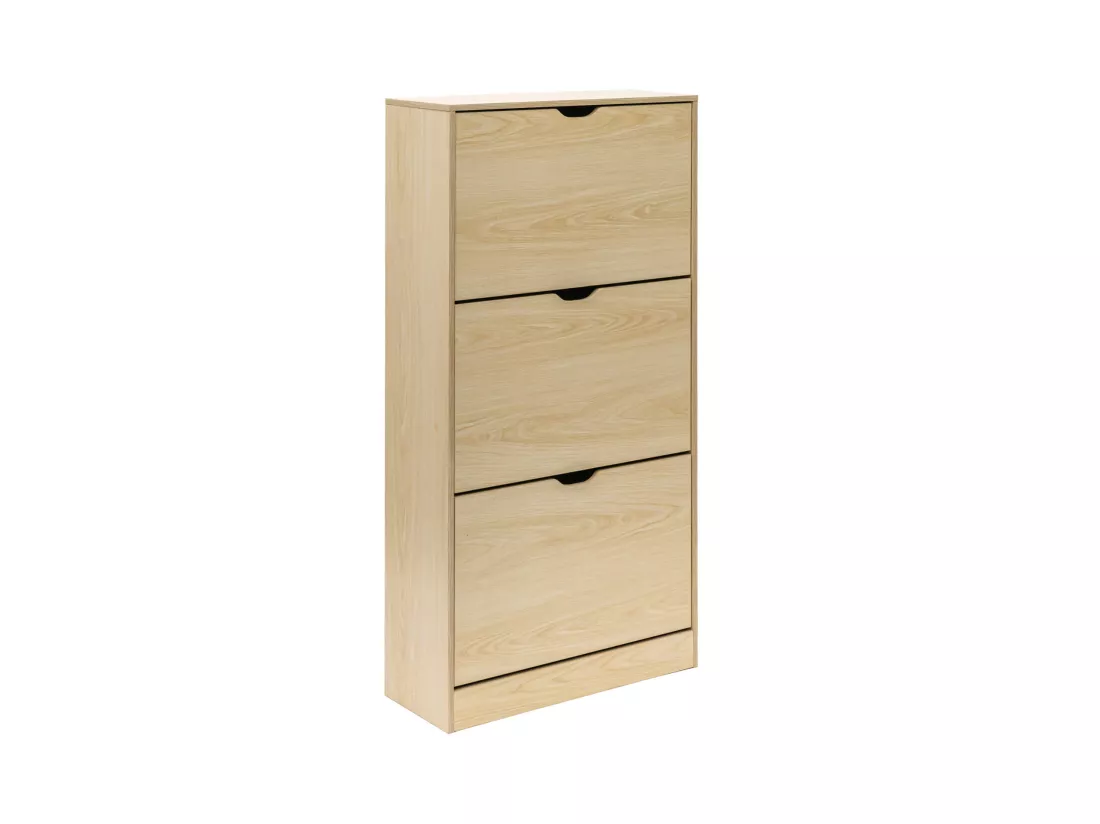 Armoire à Chaussures Rangement Compacte en MDF Beige pour 12 Paires