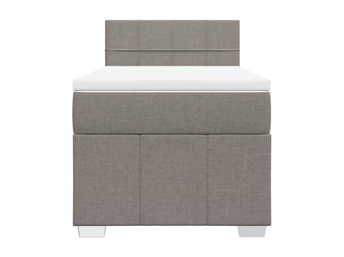 Sommier à lattes de lit avec matelas Taupe 90x190 cm Tissu