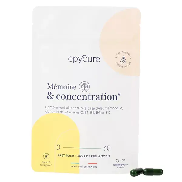 Epycure Cure Mémoire & Concentration Booste les Performances 60 gélules