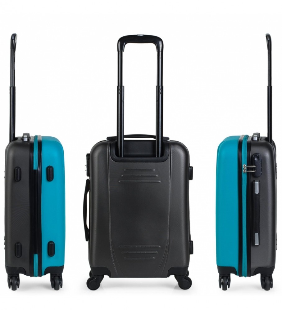Mala de cabine rígida ITACA para viagens curtas, 4 rodas, modelo 71150, verde - 55x38x20cm -
