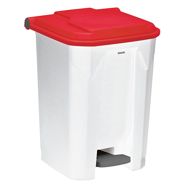 ROSSIGNOL Poubelle à pédale haccp 50 L Utilo - blanc / rouge
