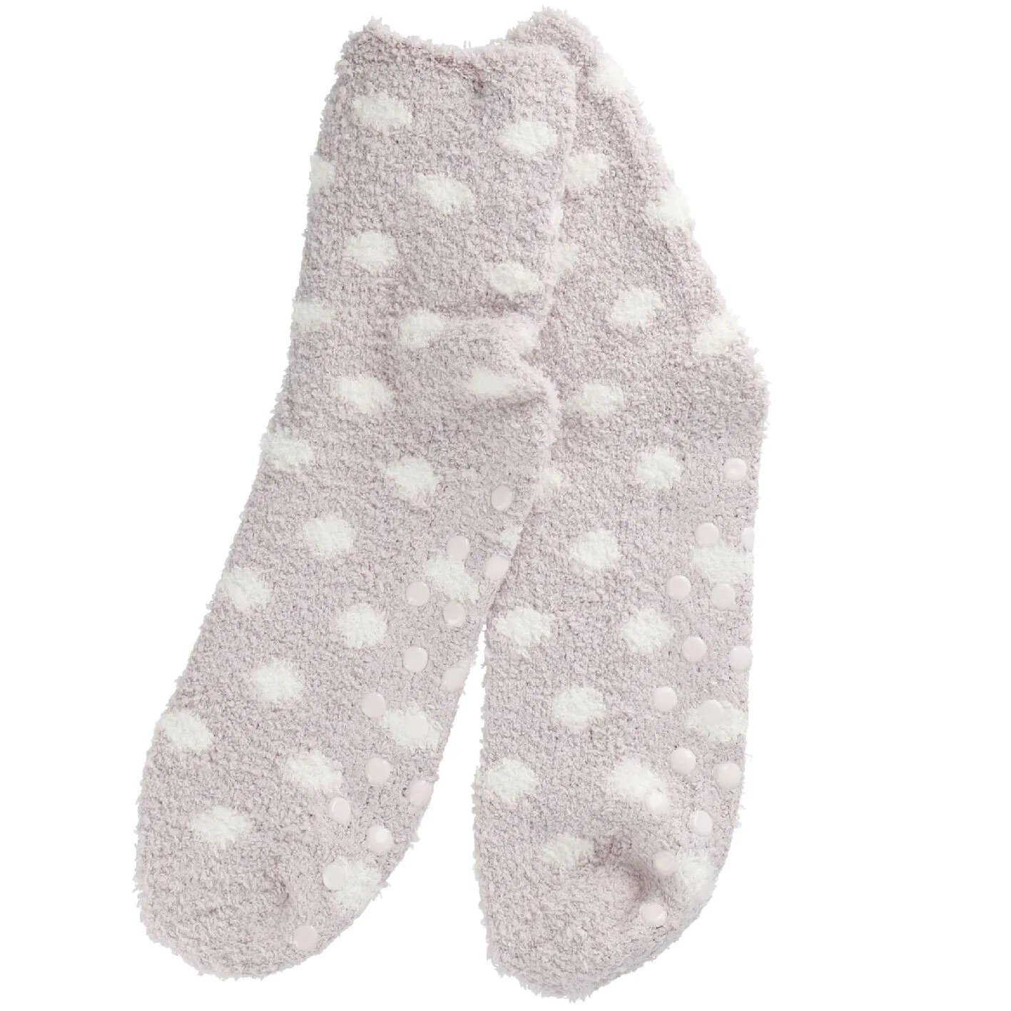 Kuschelsocken Anti-Rutsch, Punkte/flieder
