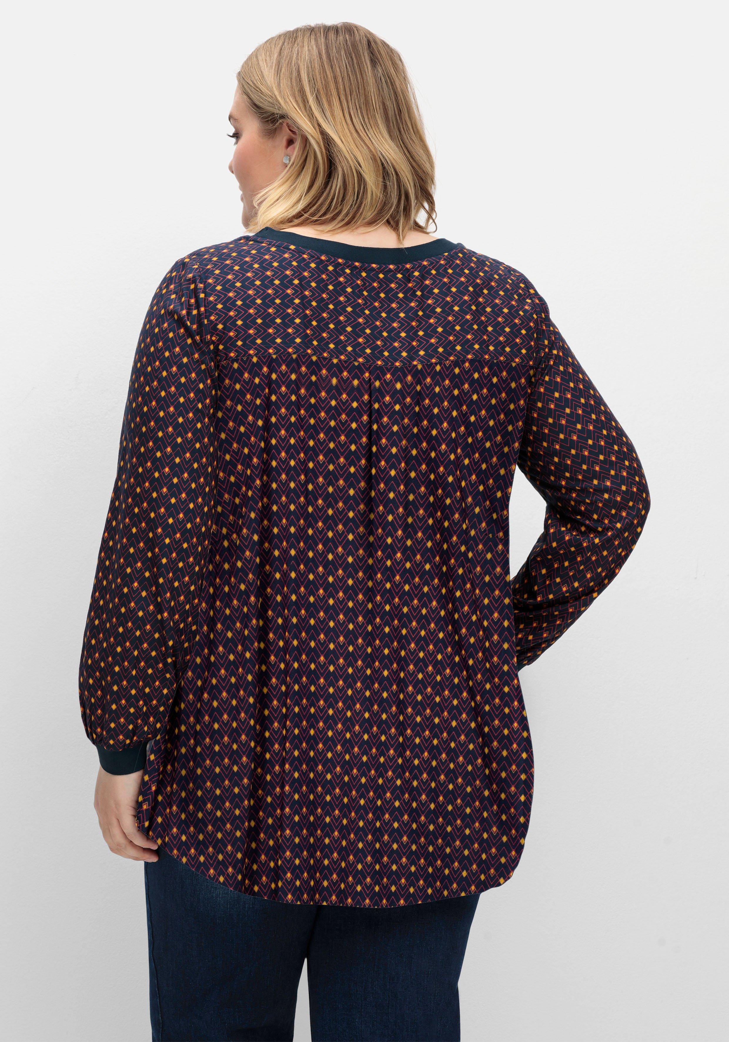Tunika mit Minimal-Alloverprint, aus Twill