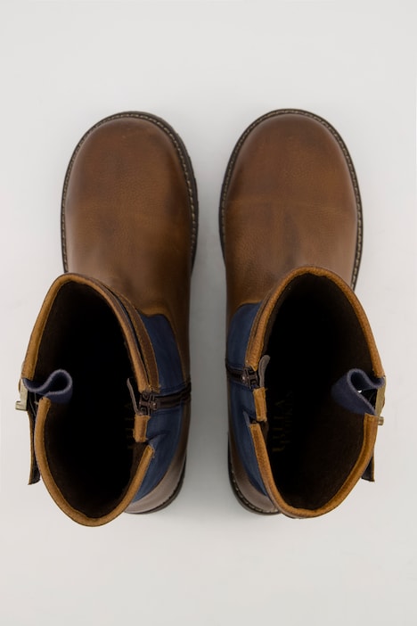 Leder-Boots, Ledermix, Schnalle, Weite H