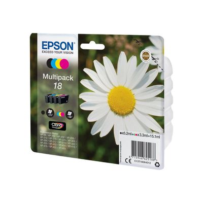 Epson 18 Pâquerette - Pack de 4 - noir, cyan, magenta, jaune - cartouche d'encre originale