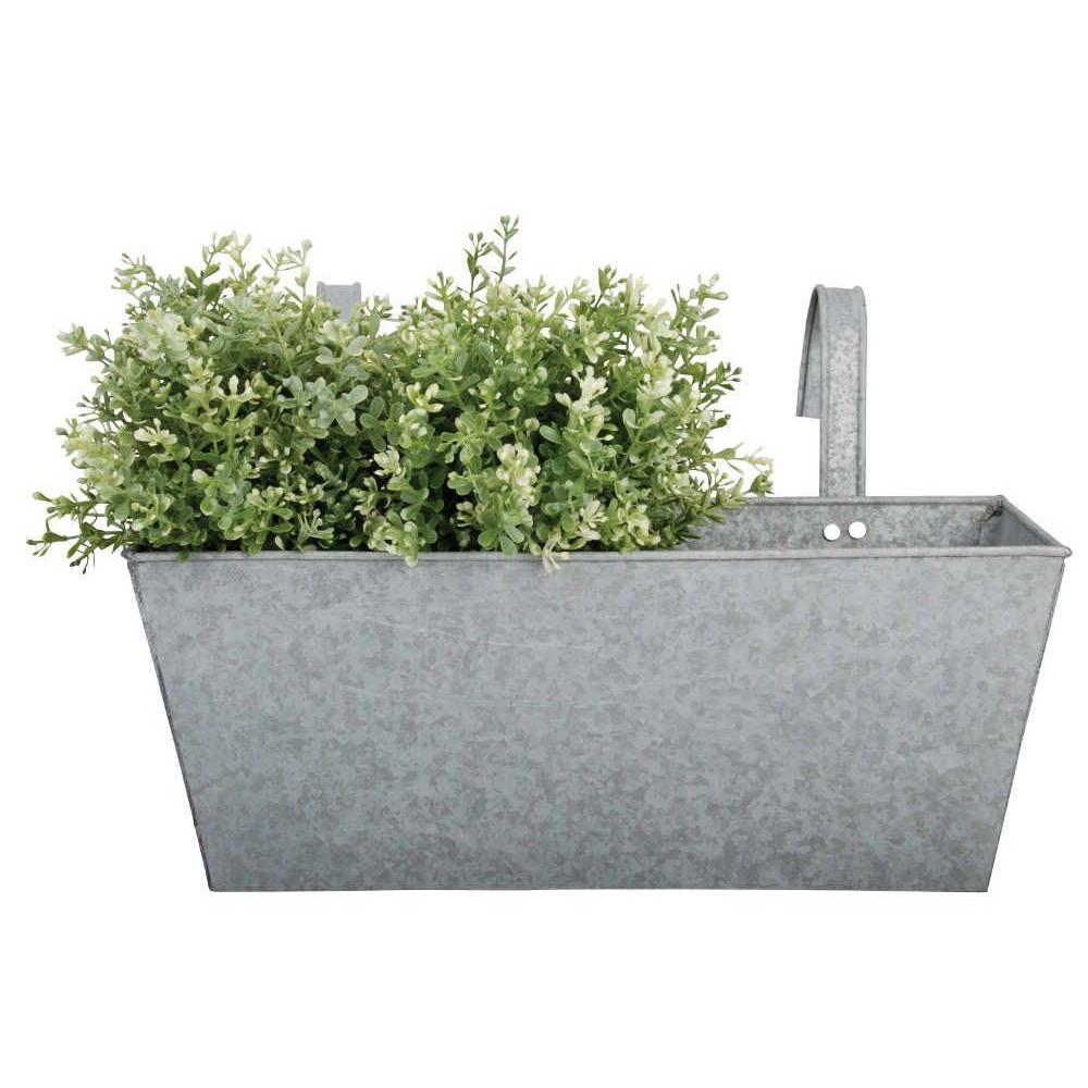 Jardinière balcon en zinc à suspendre (lot de 2)