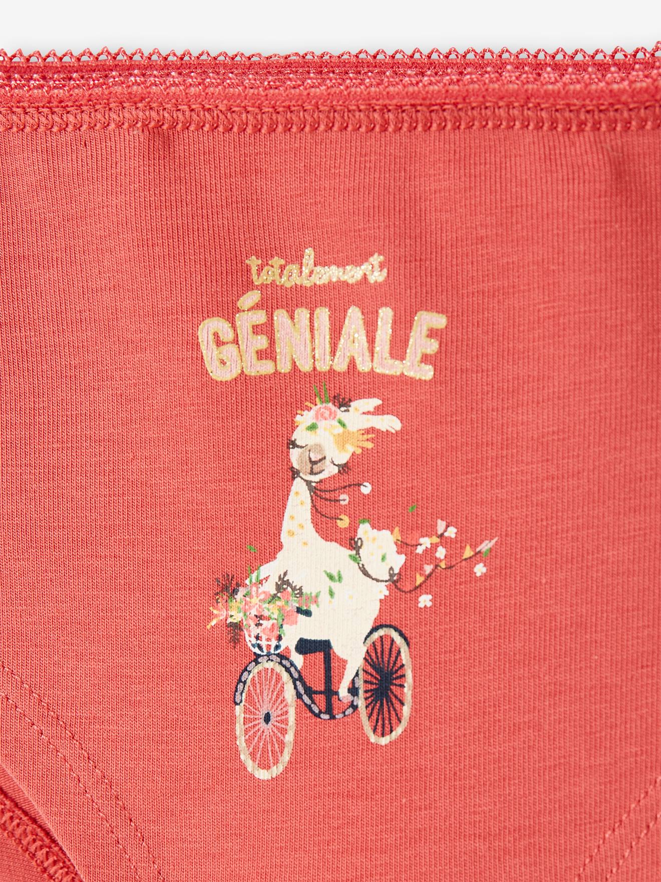 Pacote com 3 shorts tamanho médio com estampa de flores e lhama rosa para meninas.