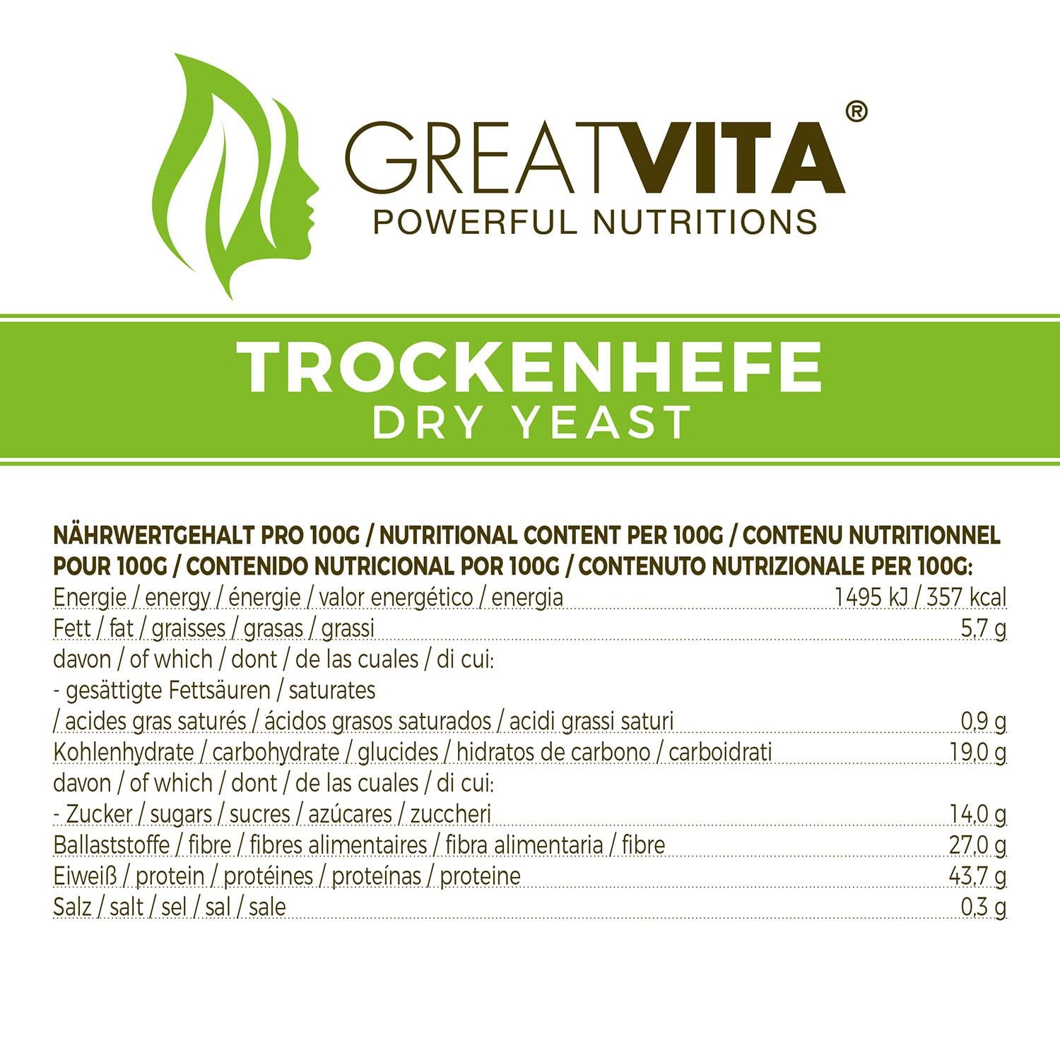 GreatVita Trockenhefe Backhefe