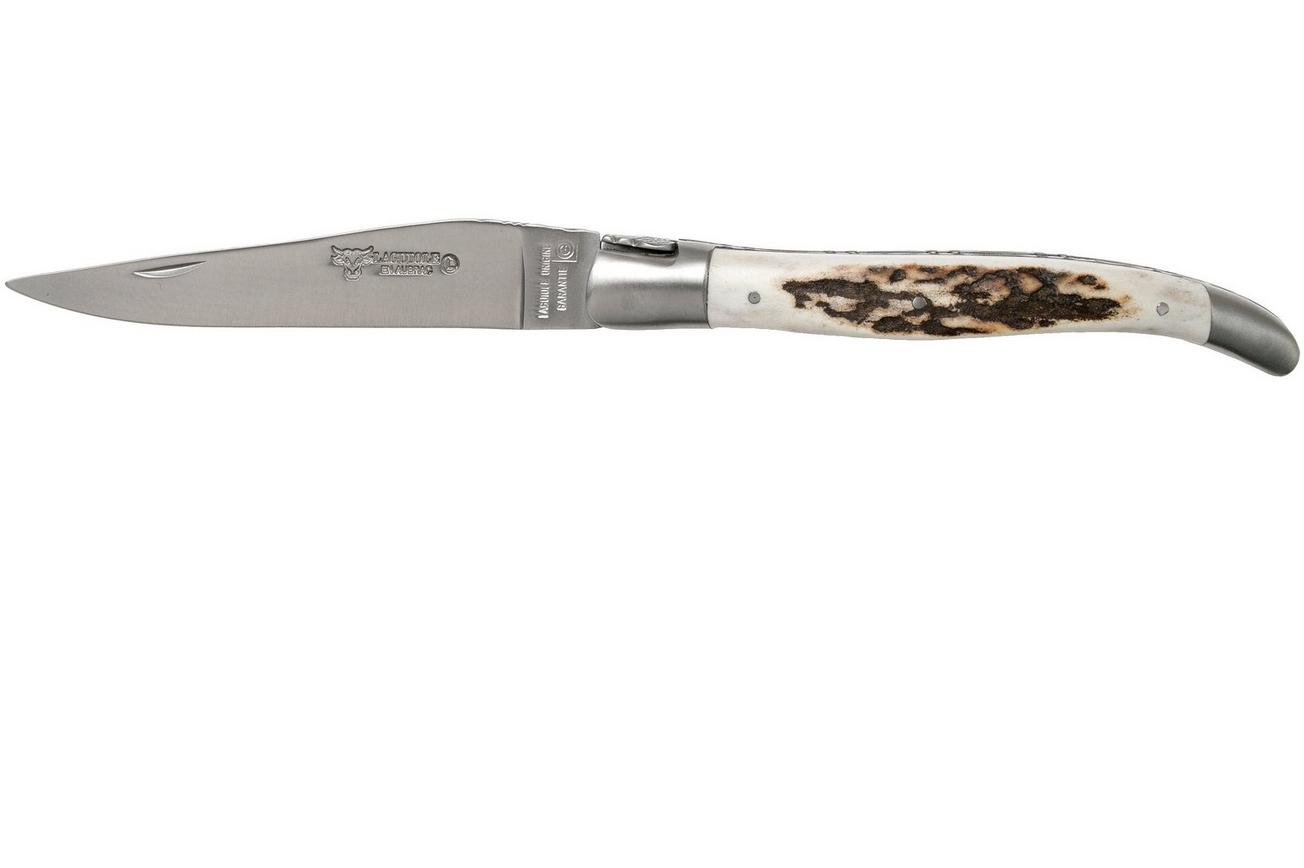 Laguiole en Aubrac 12cm Double Plates, stag horn handgevijld, L0712BCI/FSB1