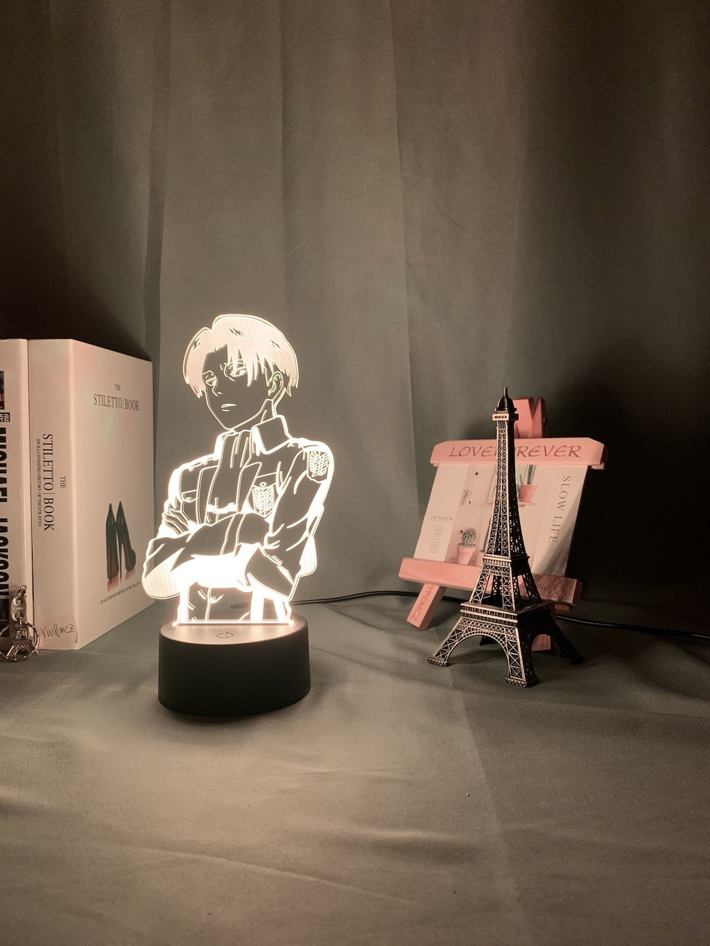 3D Anime LED Acryl Lampe Nachtlicht USB Deko Lampe mit Touch Schalter - Levi