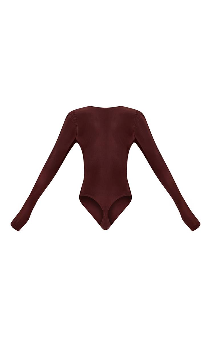 Chocolat Body Ajusté À Manches Longues En Jersey Slinky Tall