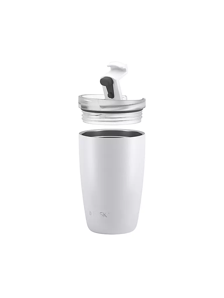FLSK Isolierbecher - Thermosbecher CUP Coffee to go-Becher 0,35l Edelstahl White weiss