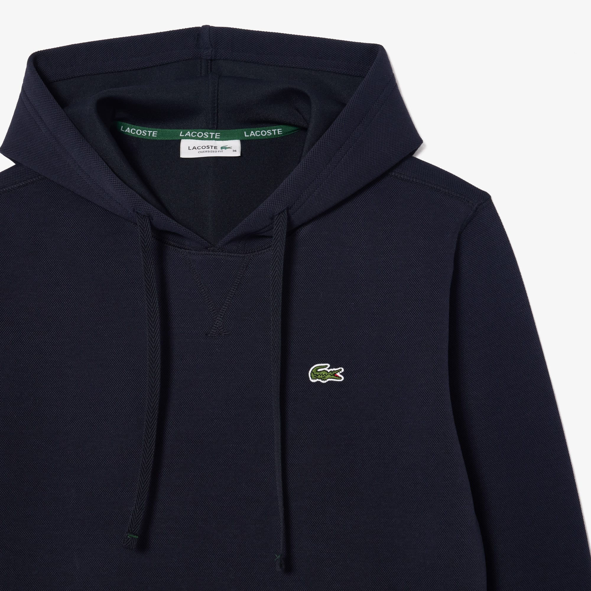 Sweatshirt à capuche relaxed fit piqué double-face Sweatshirts - Bleu - Lacoste - Femme