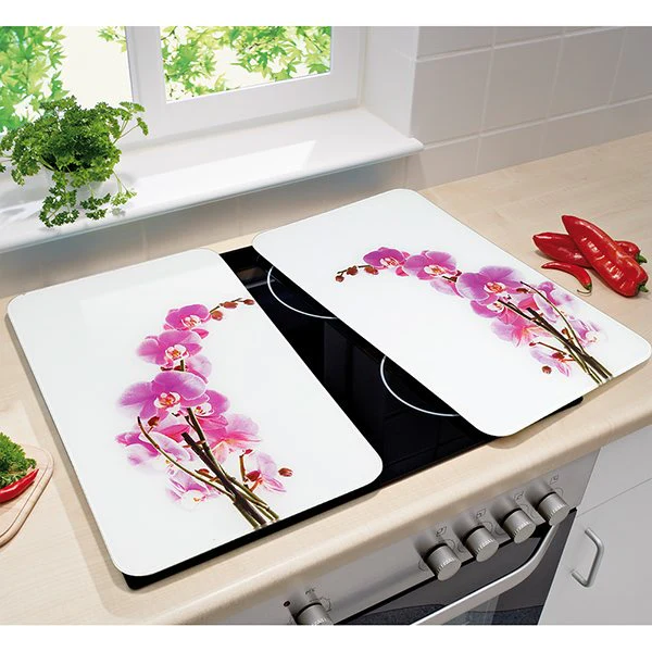 Set 2 couvre-plaques protection motifs Orchidée Wenko by Maximex