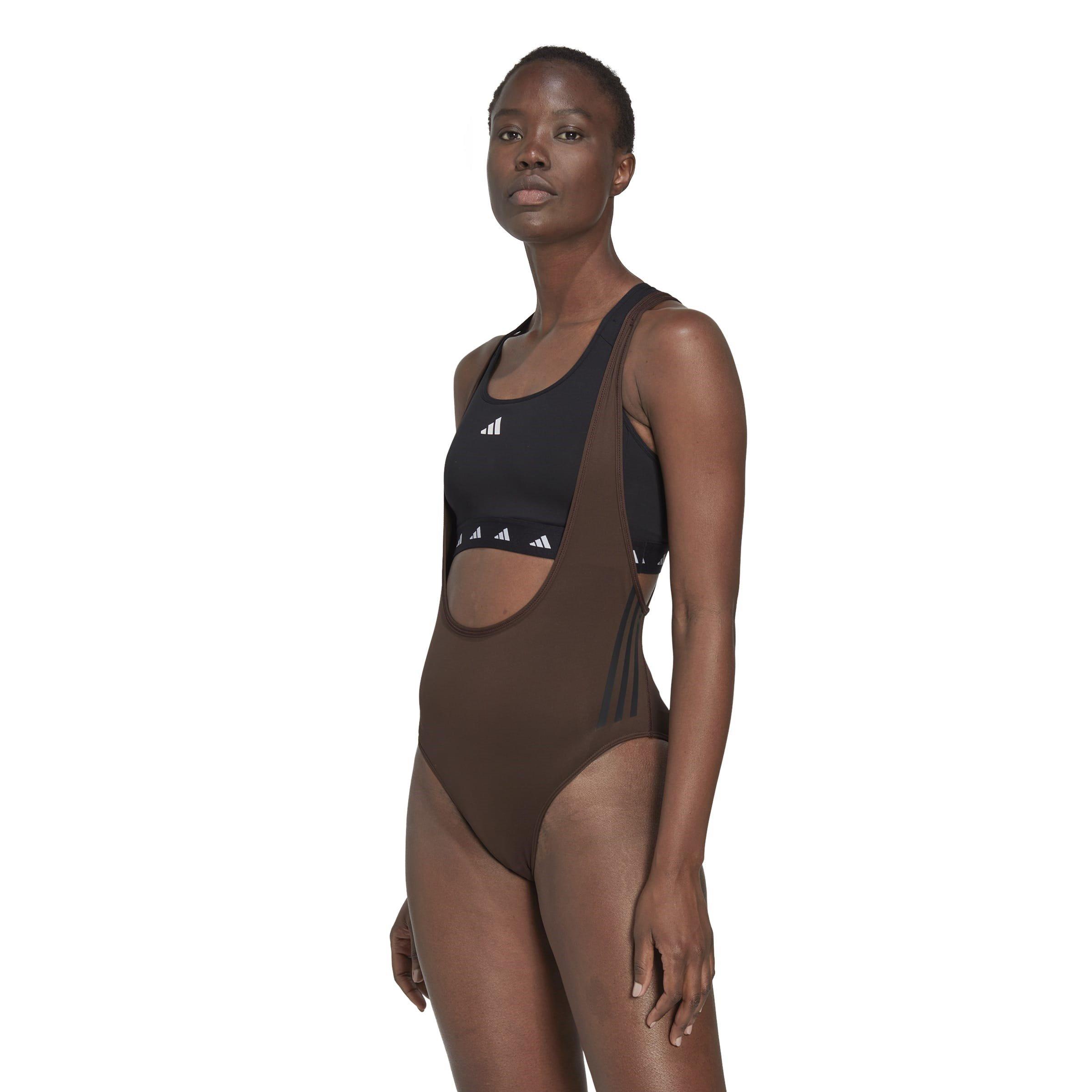 adidas Train Icons 3 Stripe Leotard Womens