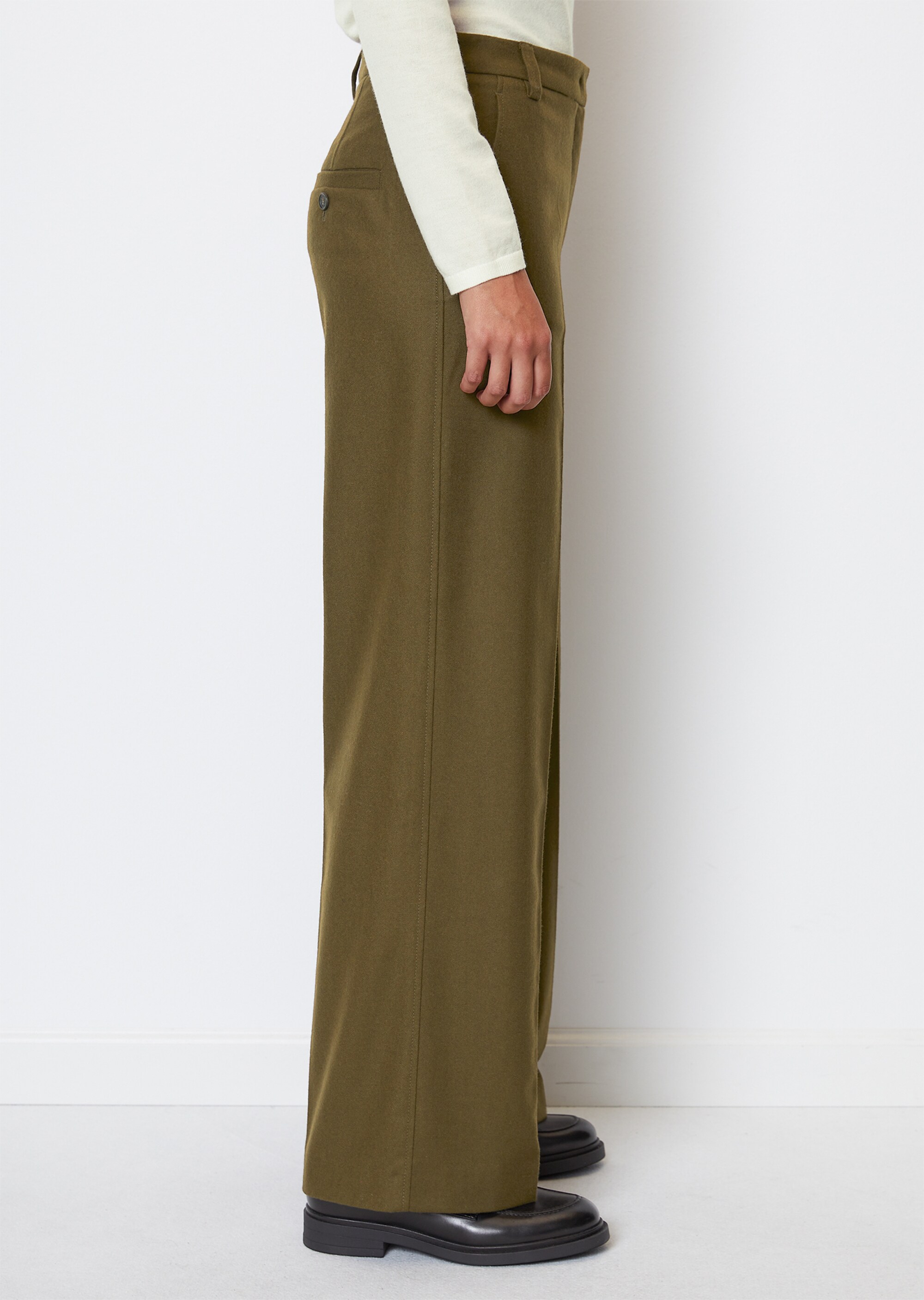 Gerade Hose aus Schurwolle-Mix