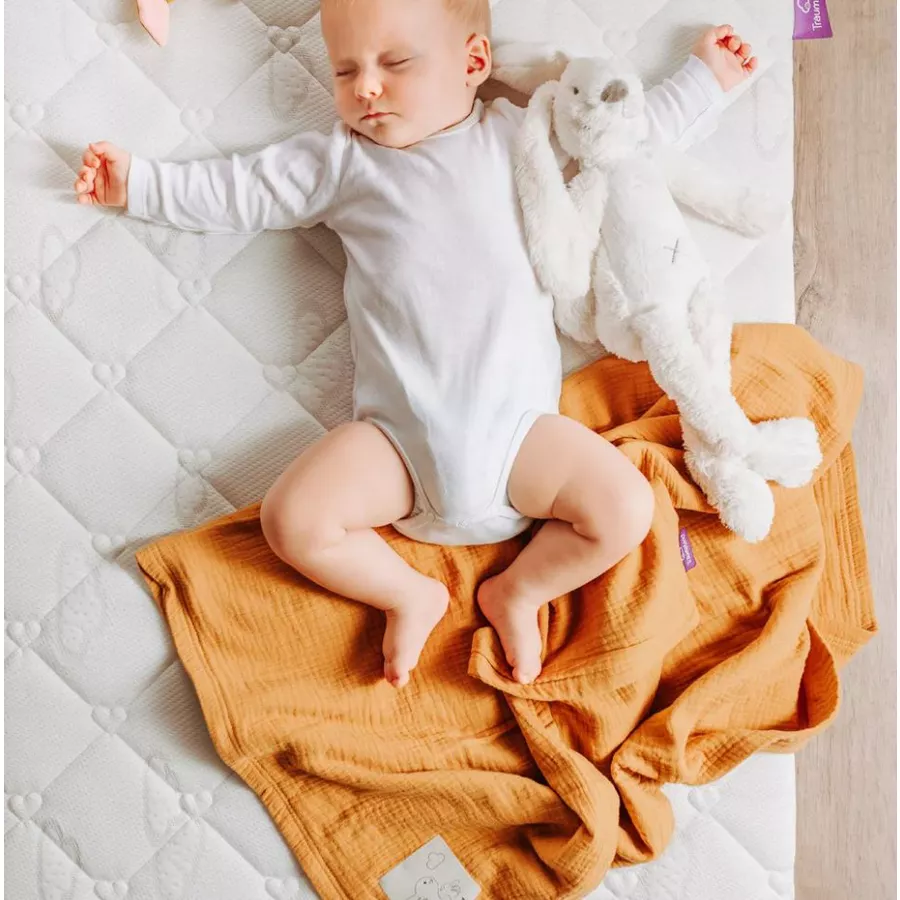 Träumeland Babydecke Musselin senfgelb 75 x 100 cm