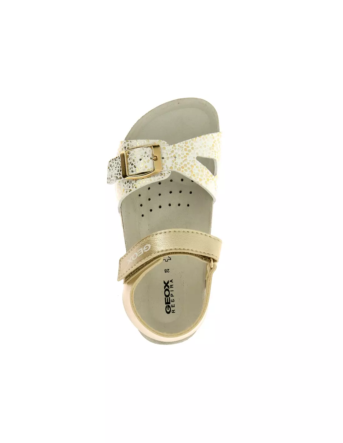 GEOX ADRIEL - Sandales & nu-pieds PLATINE/BLANC