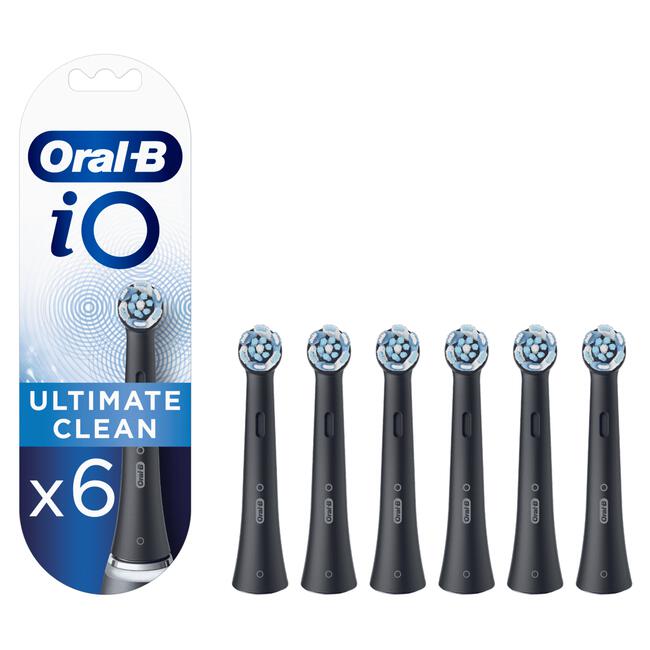 Oral-B iO Ultimate Clean Opzetborstels Zwart 6 Stuks