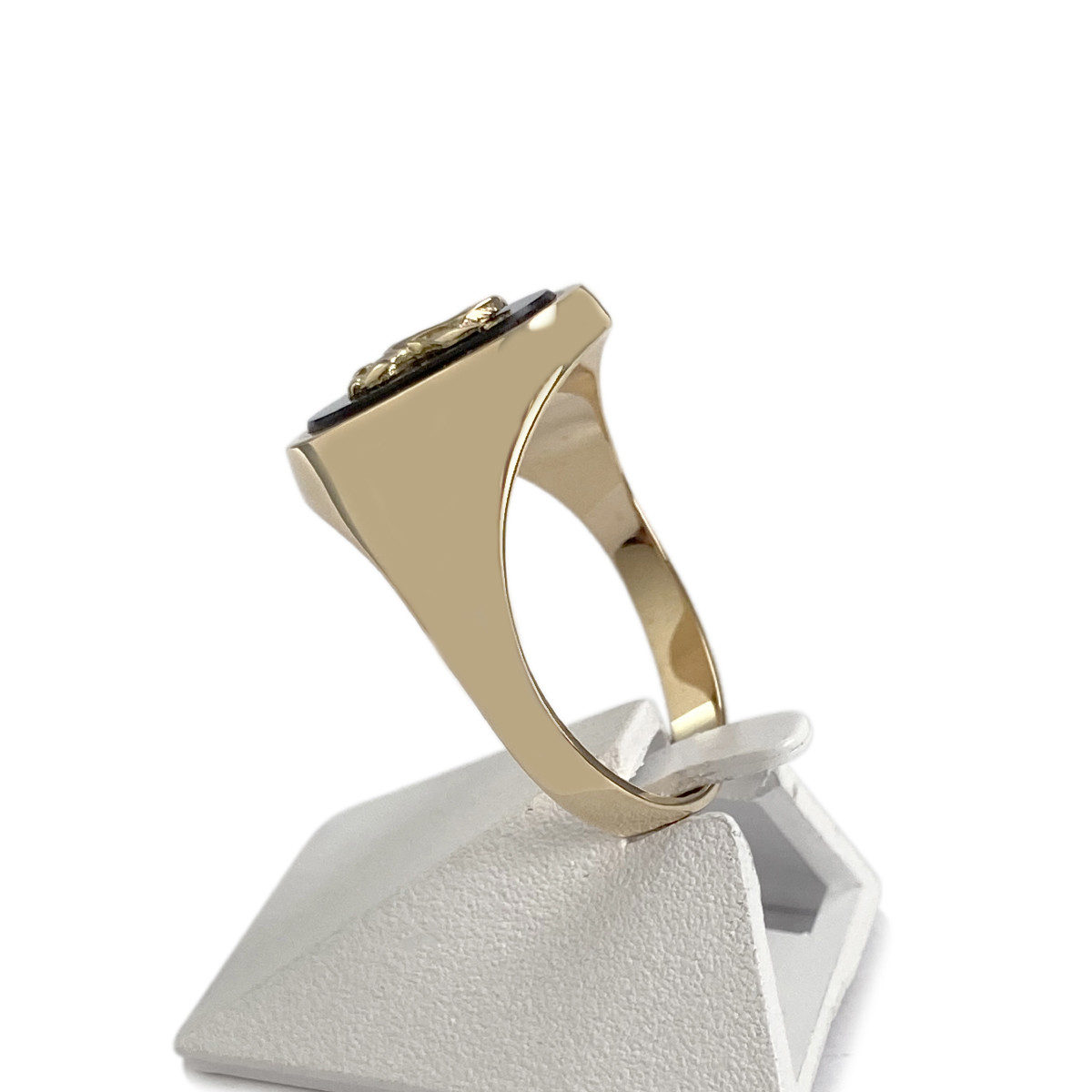 Chevaliere d'occasion or 375 jaune onyx