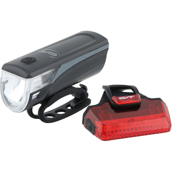 Contec Speed-LED Set Fahrradlicht Schwarz / Coolgrey