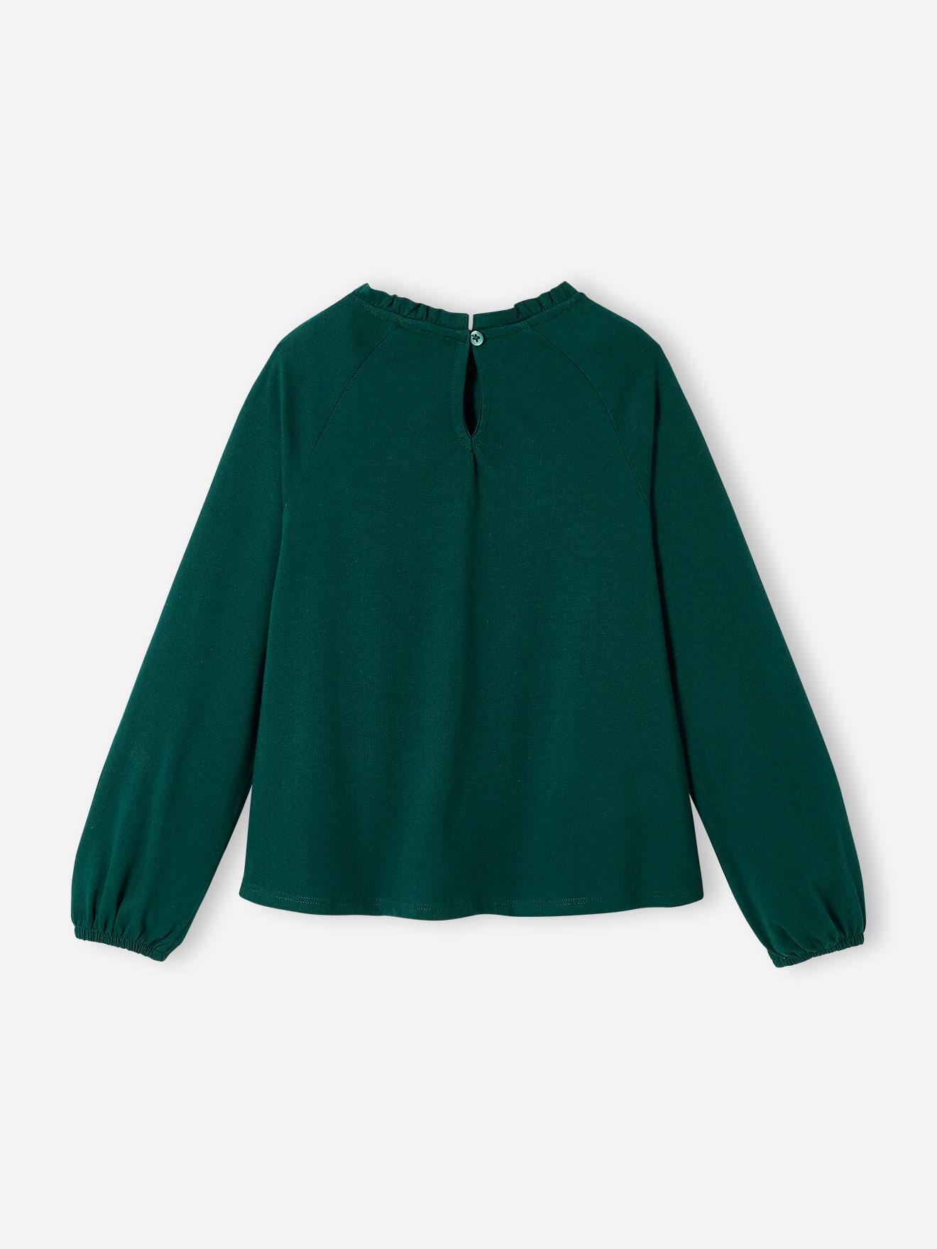 Blusa camiseta com detalhes em bordado inglês, cor cru, infantil.