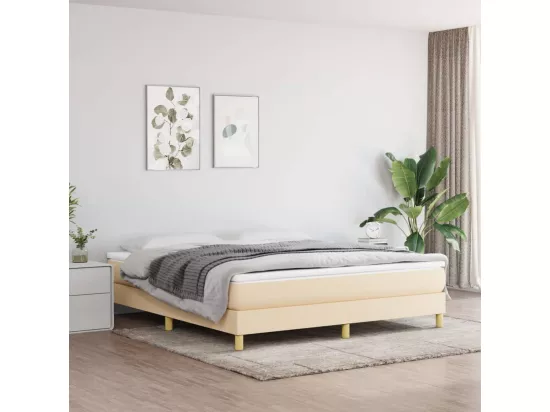 Sommier à lattes de lit Crème 180x200 cm Tissu