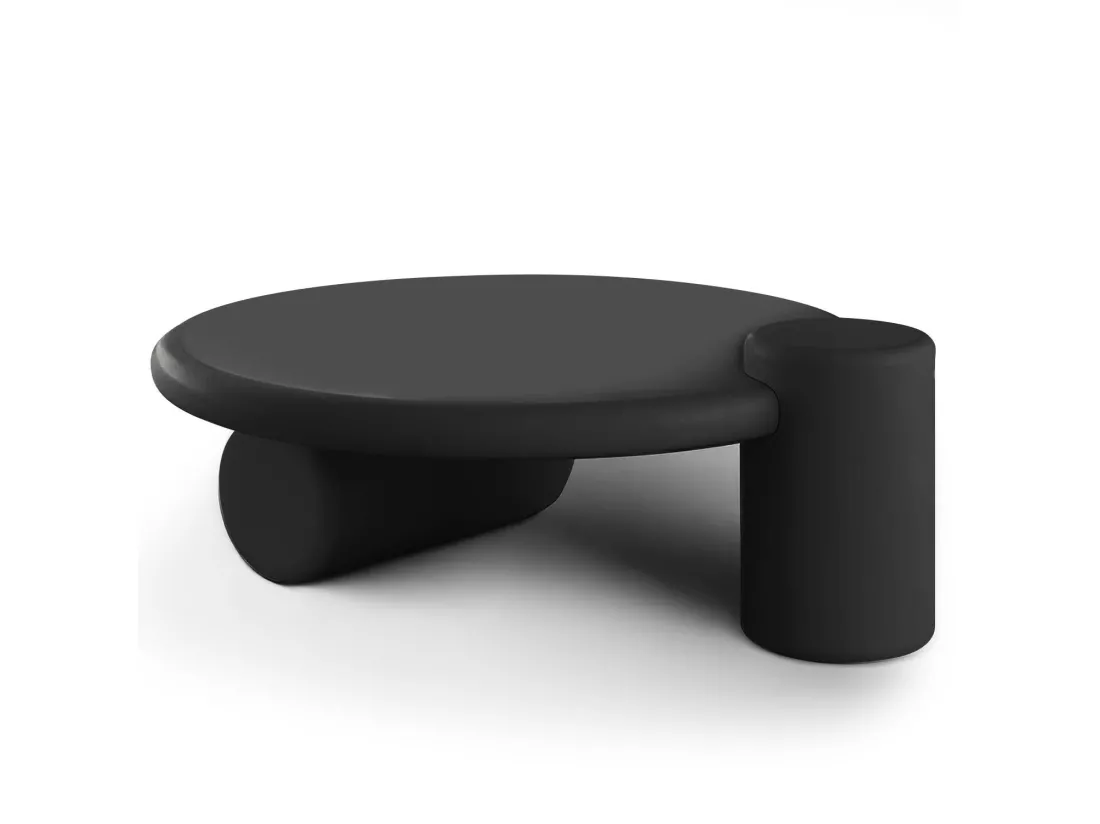 Table basse ronde asymétrique 100cm Yang Noir