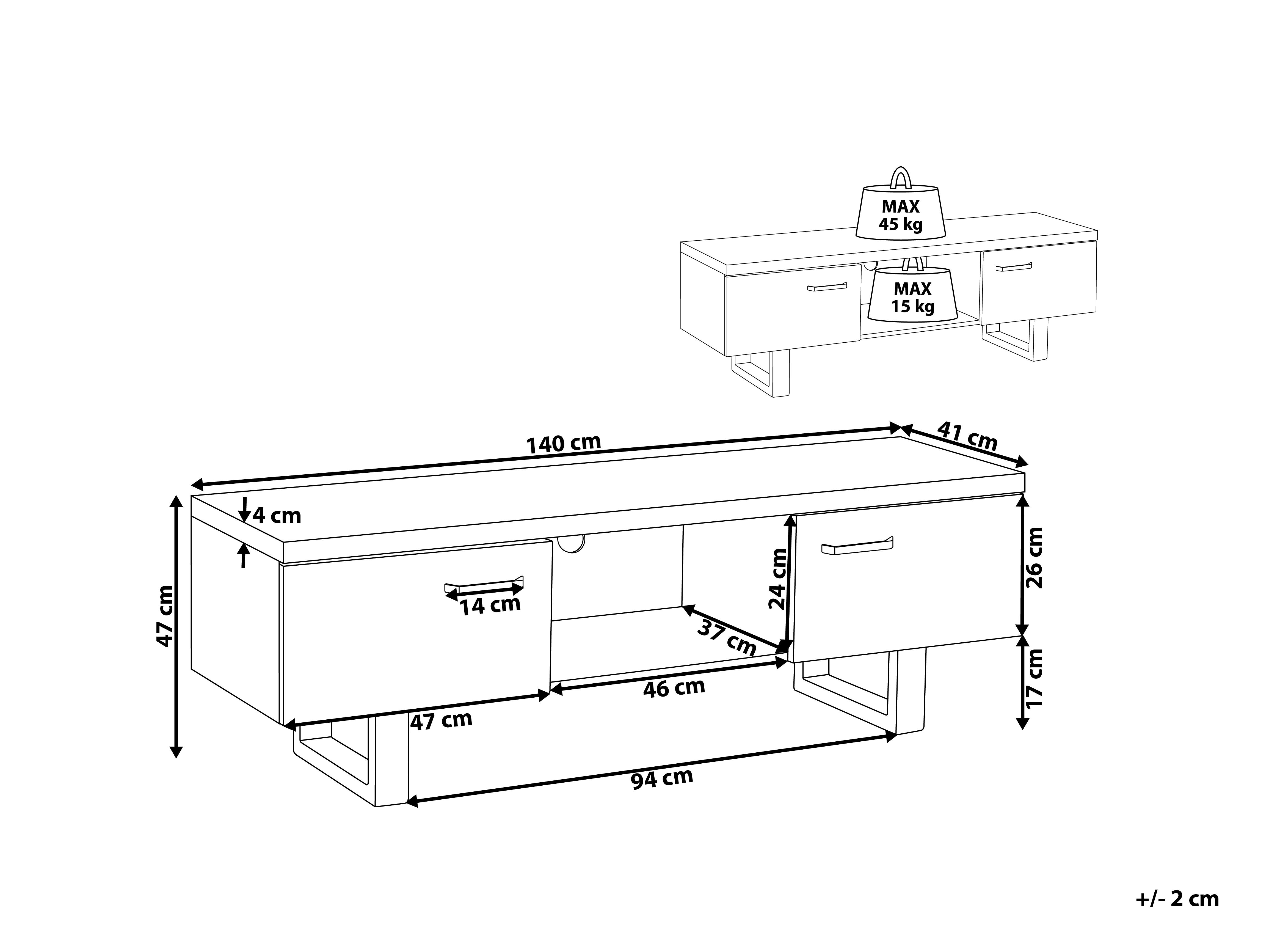 TV-meubel TIMBER Donkerbruin
