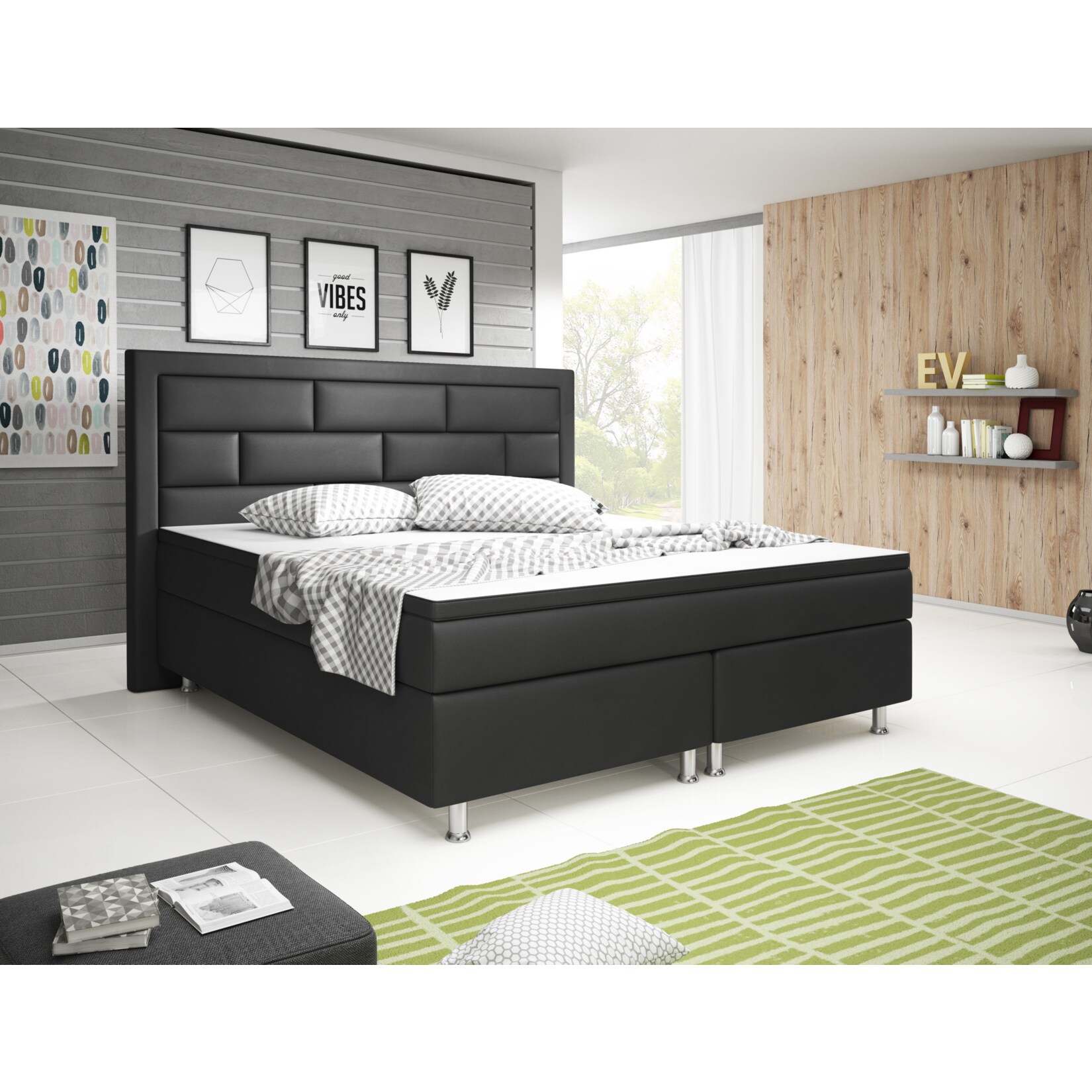 Inter Handels Boxspringbett Nizza, schwarz