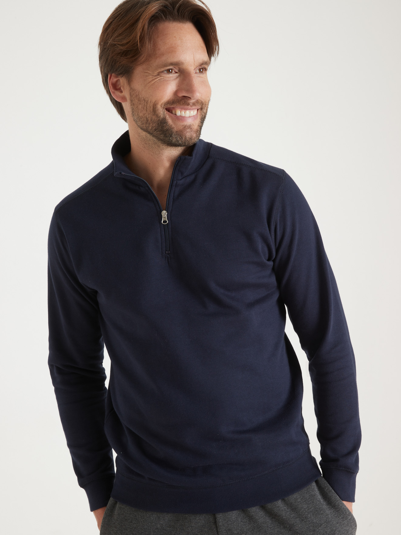 Sweat-shirt à col montant zippé
