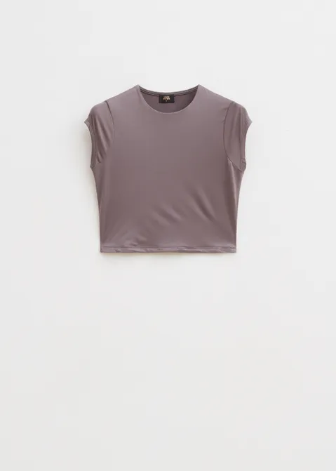 T-shirt met cropped model grijs (GRS.D)