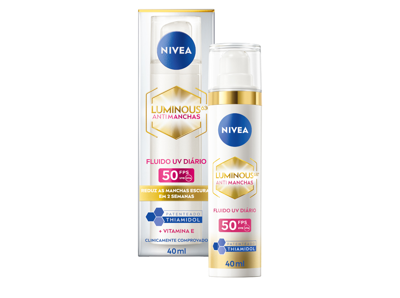 FLUIDO DE ROSTO DE DIA ANTIMANCHAS CELLULAR LUMINOUS 630 FP50 NIVEA 40 ML
