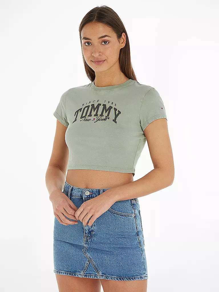 TOMMY JEANS T-Shirt Cropped Fit grau