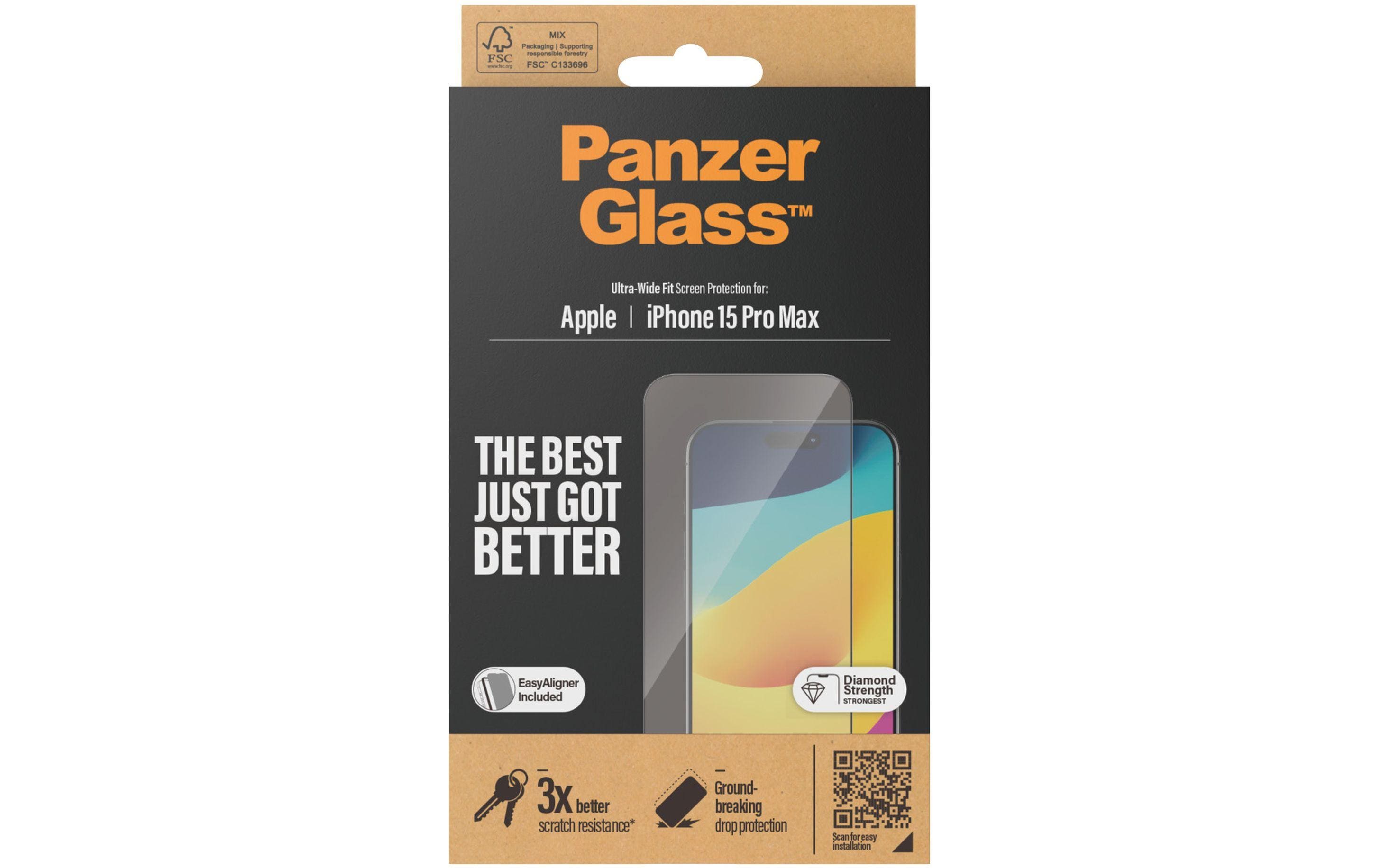 Displayschutz Ultra Wide Fit iPhone 15 Pro MaxDisplay-Schutzfolie mit Applicator für das Apple iPhone 15 Pro Max