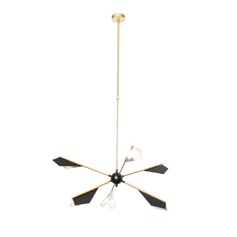 Design hanglamp zwart met goud 6-lichts - Sinem