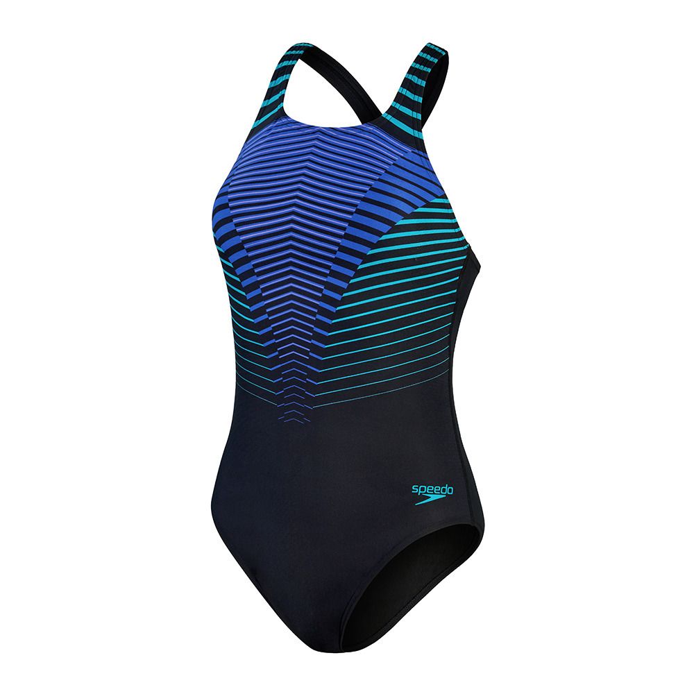 Speedo ECO+ DIGITAL PLACEMENT MEDALIST - Maillot de bain 1 pièce Femme blackblue