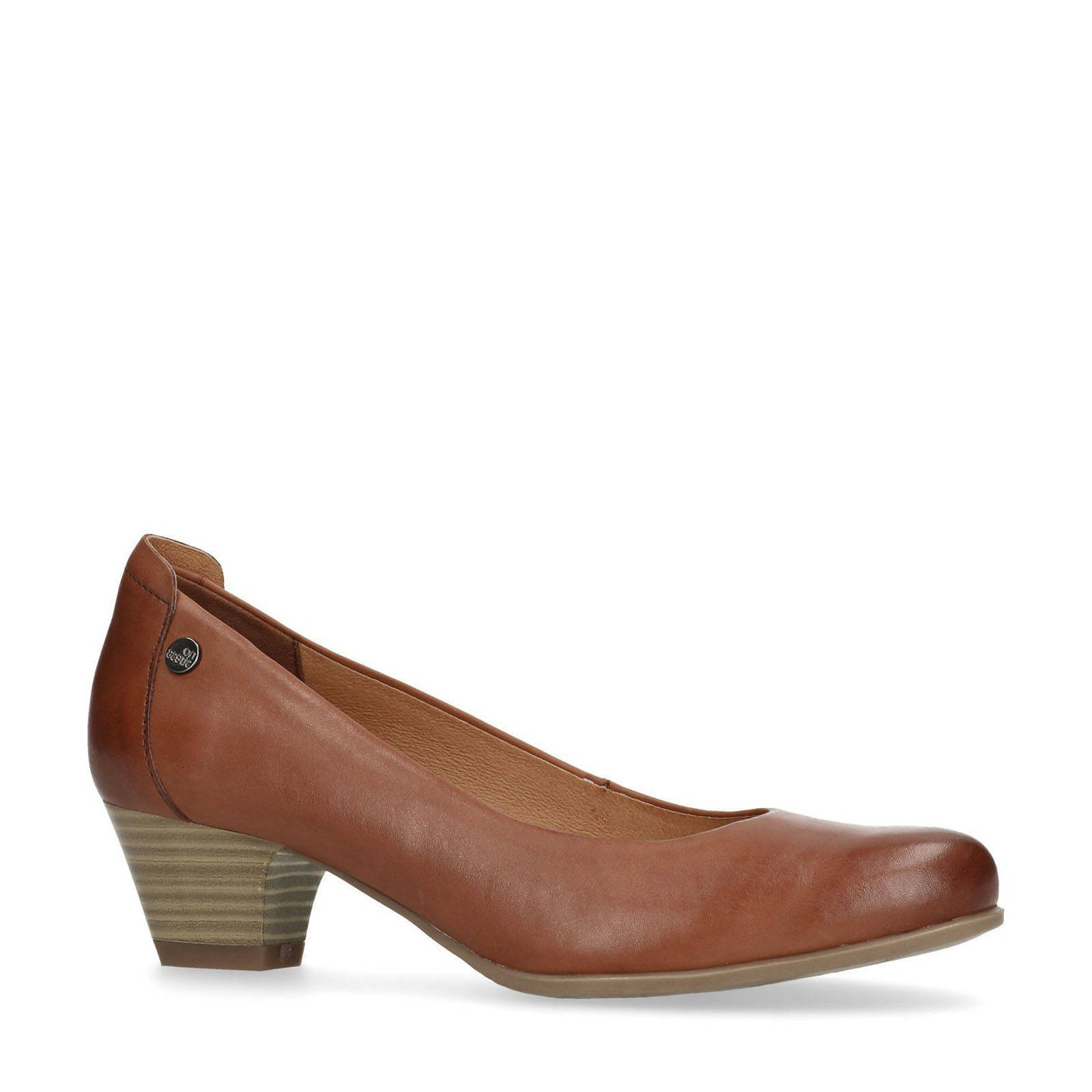 No Stress leren pumps cognac