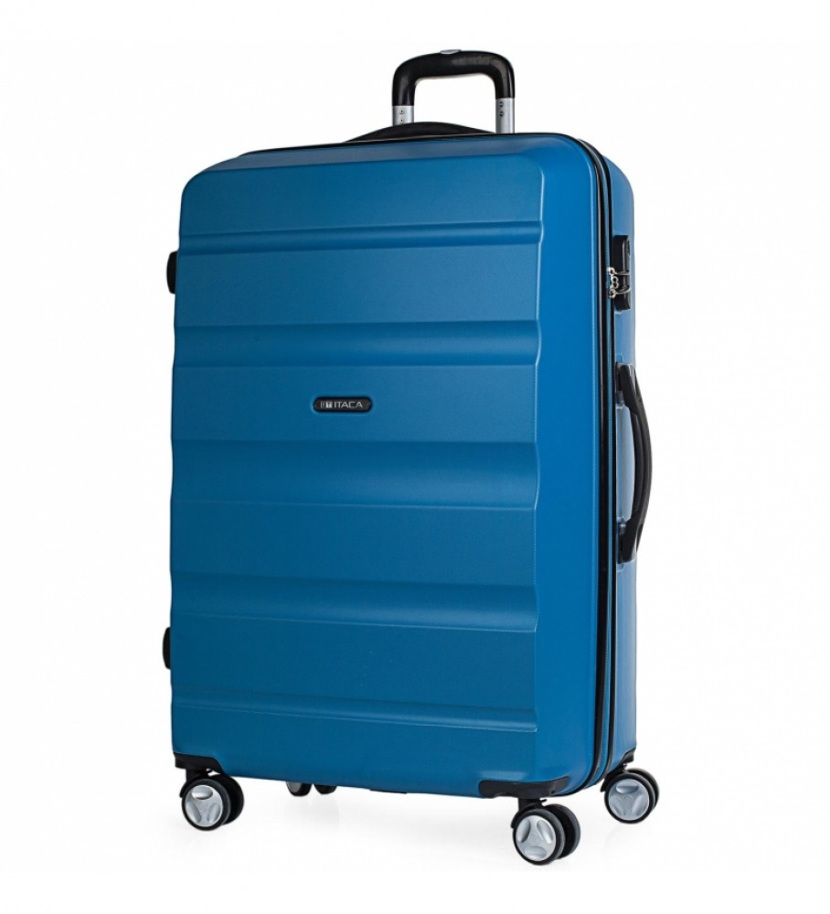 Mala rígida grande ITACA XL com 4 rodas T71670 Azul - 77 x 48 x 29 cm -