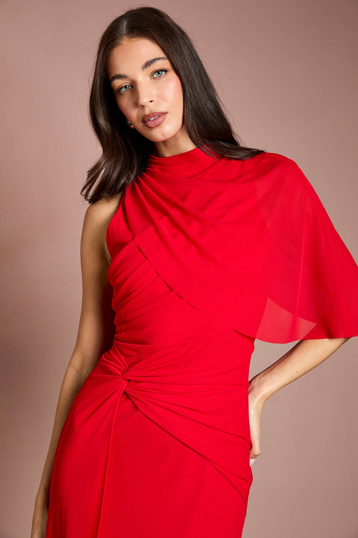 Coast Robe Maxi En Jersey Drapé À Col Montant Contour Collective